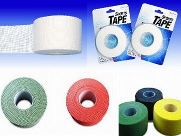 des Zinkoxids des 3.75cmx13m Sportband TURNHALLEN-Bandfingerlingskernzickzackrandes rotes Klebstreifenstreifenbildungs-Baumwollgewebe fournisseur