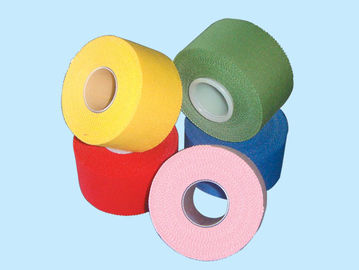des Zinkoxids des 3.75cmx13m Sportband TURNHALLEN-Bandfingerlingskernzickzackrandes rotes Klebstreifenstreifenbildungs-Baumwollgewebe fournisseur